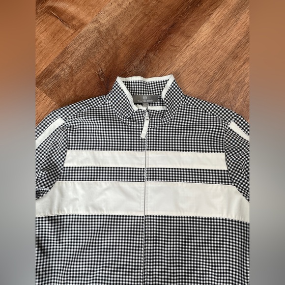 Talbots women's sport jacket windbreaker gingham striped MEDIUM athleisure zipup - Picture 10 of 15